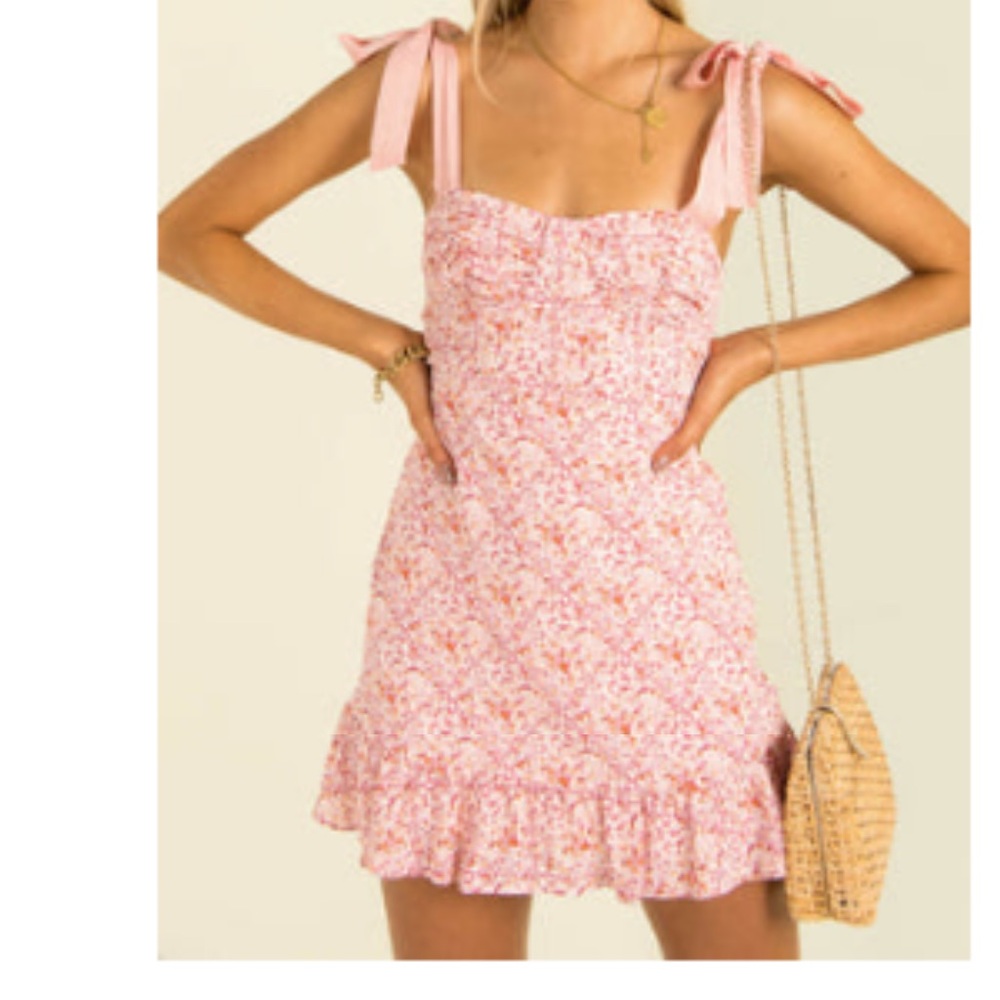Floral Pink Sleeveless Dress